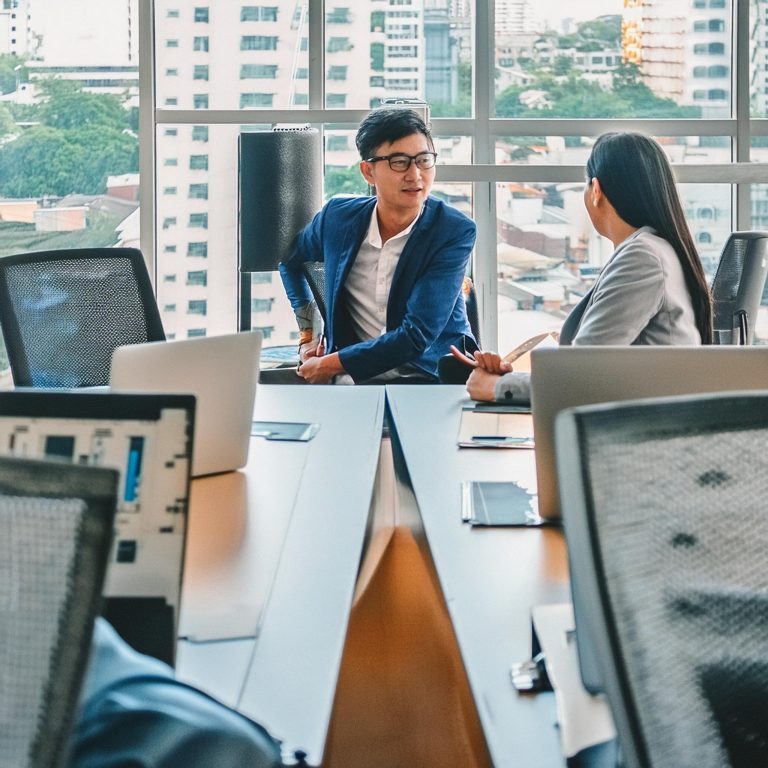 Firefly-two-persons-sitting-in-an-business-office-having-a-business-consultation